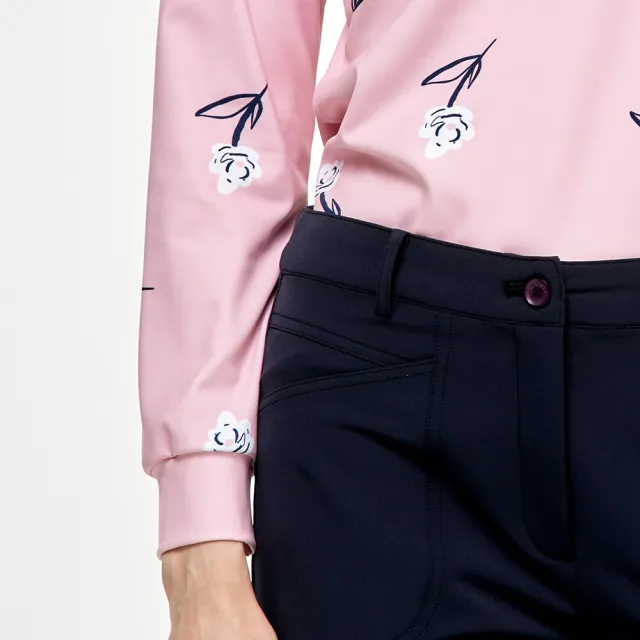 【PLAYBOY GOLF】女款花朵吸濕排汗高爾夫長袖POLO衫-粉(GOLF/高爾夫球衫/KA24211-15)