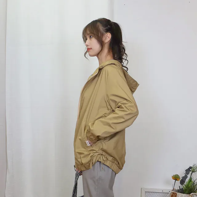 【Hana Mokuba】花木馬日系女裝綁帶抽繩休閒連帽拉鏈式外套(外套)