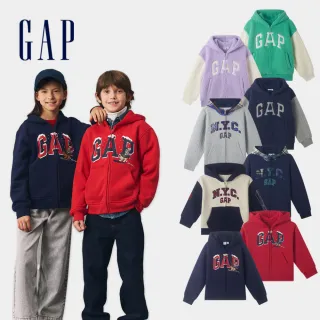 【GAP】兒童裝 Logo刺繡/聖誕節印花刷毛連帽外套-多款可選(593845&593876&593921&619564)