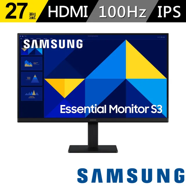 【Samsung 三星】S27D300GAC 27型 IPS-100Hz護眼超薄廣角(FHD/GameMode模式/NTSC 色域 72%)