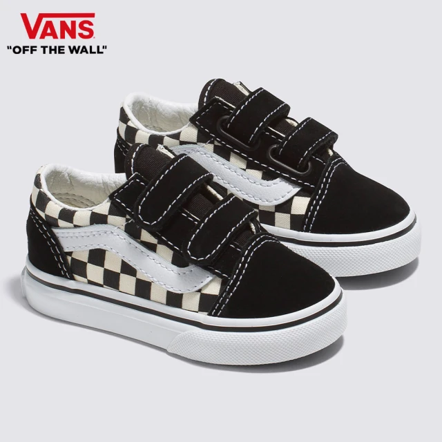 VANS 官方旗艦 Old Skool V 小童款黑白棋盤格滑板鞋(童鞋)