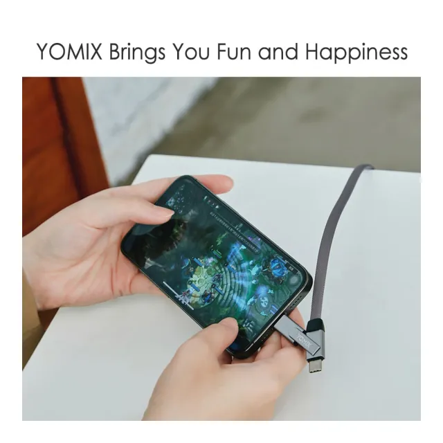 【YOMIX 優迷】PD 60W Type-C 1.5M六合一編織極速傳輸充電線(支援iphone18快充)