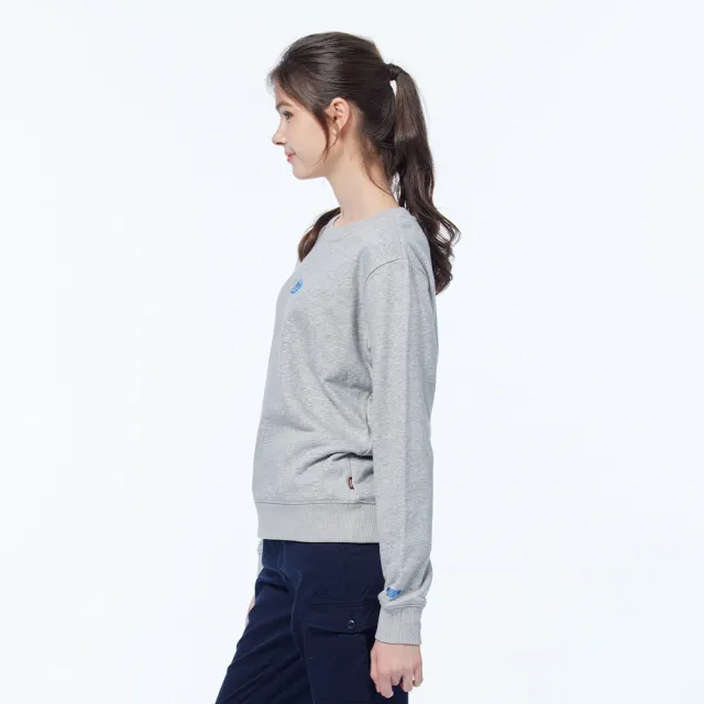 【JEEP】女裝 層次感字母刺繡大學T(灰色)