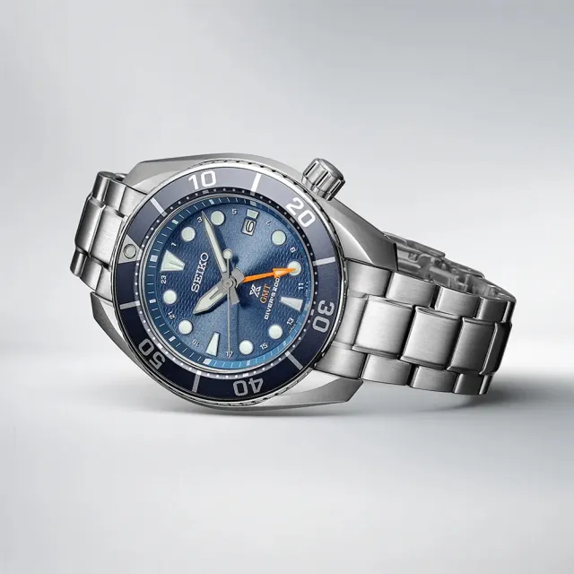 【SEIKO 精工】PROSPEX SUMO GMT太陽能200米潛水錶-45mm 雙11 送禮(5K65-0AA0B/SFK001J1)