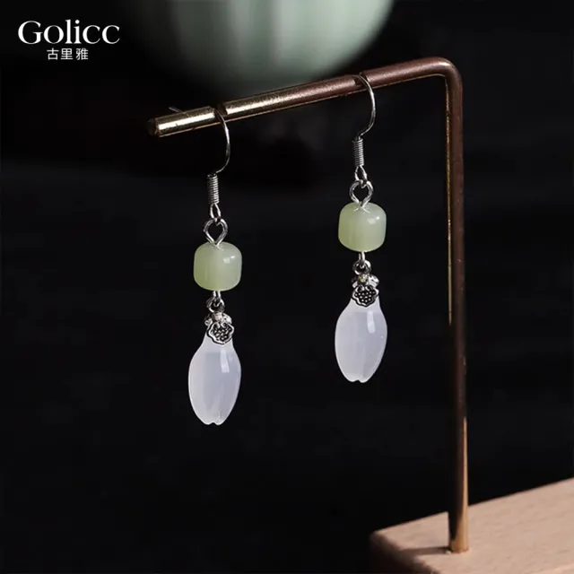 【Gulicc 古莉可】耳環 中式水滴流蘇 典雅墜式(99購物節 生日 飾品 耳釘 耳飾 耳墜 禮物)