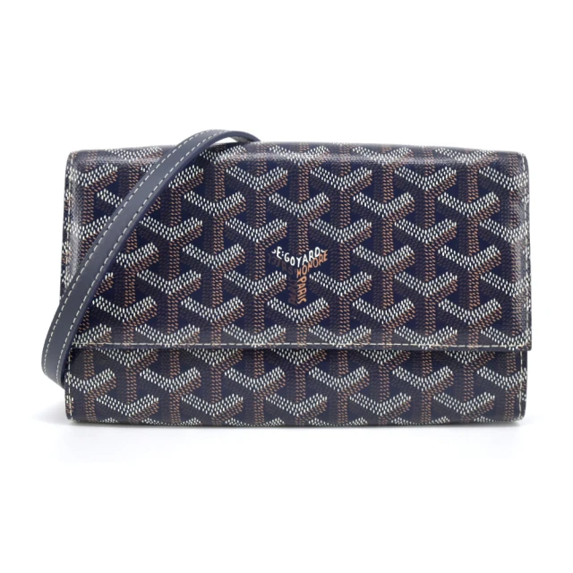 GOYARD 高雅德 Varenne 經典LOGO防水帆布翻蓋WOC斜背包(海軍藍)