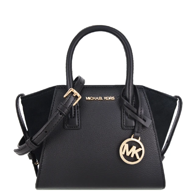 Michael Kors MINI AVRIL系列 荔枝紋皮革 金字LOGO 手提/斜背 兩用 斜背包 蝙蝠包(經典黑/小款)