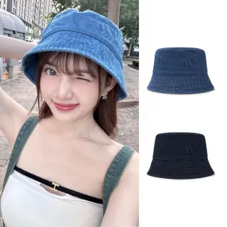 【MLB】牛仔丹寧漁夫帽 Monogram系列 紐約洋基隊(3AHTDP14N-兩色任選)