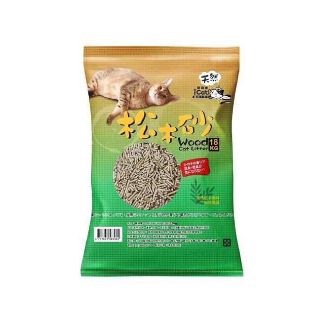 【iCat 寵喵樂】Wood Cat Litter 抗菌松木砂 18kg-2入(松木貓砂)