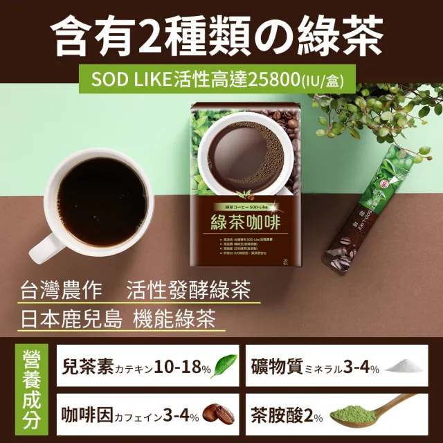 【UDR】專利綠茶咖啡3入組(10包/盒)