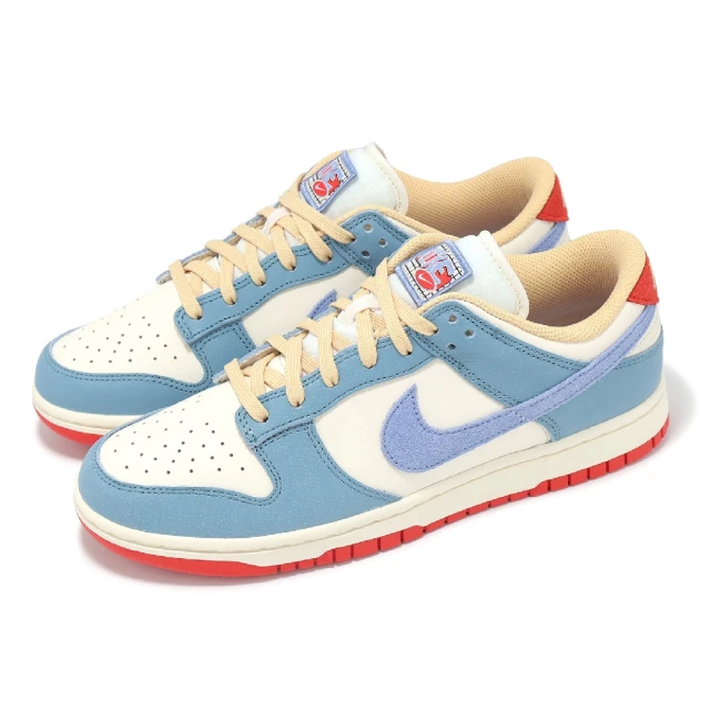 NIKE 耐吉 休閒鞋 Dunk Low PRM 男鞋 單寧藍 紅 貼布 復古 Denim Turquoise(HJ9112-110)