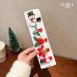【Golicc】聖誕造型小髮夾 一組5入(雙十 萬聖節 生日 髮飾 頭飾 鯊魚夾 抓夾 禮物)