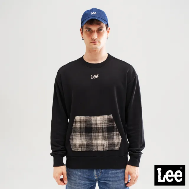 【Lee】男裝 長袖厚T / 格紋口袋 共2色 Oversized版型(LL210327008 / LL210327K11)