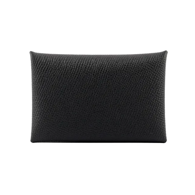 【Hermes 愛馬仕】Calvi Epsom皮釦式名片/卡片夾(黑色)