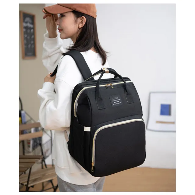 【AFAMIC 艾法原廠正貨】新款伸縮多功能輕量化防潑水媽媽包尿布床後背包(防水包 尿布台 育兒包 待產包