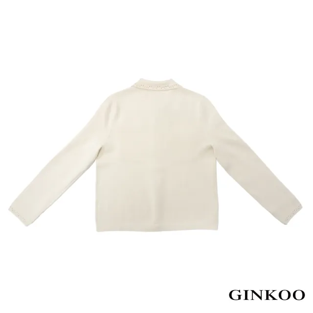 【GINKOO 俊克】花邊造型排釦針織外套