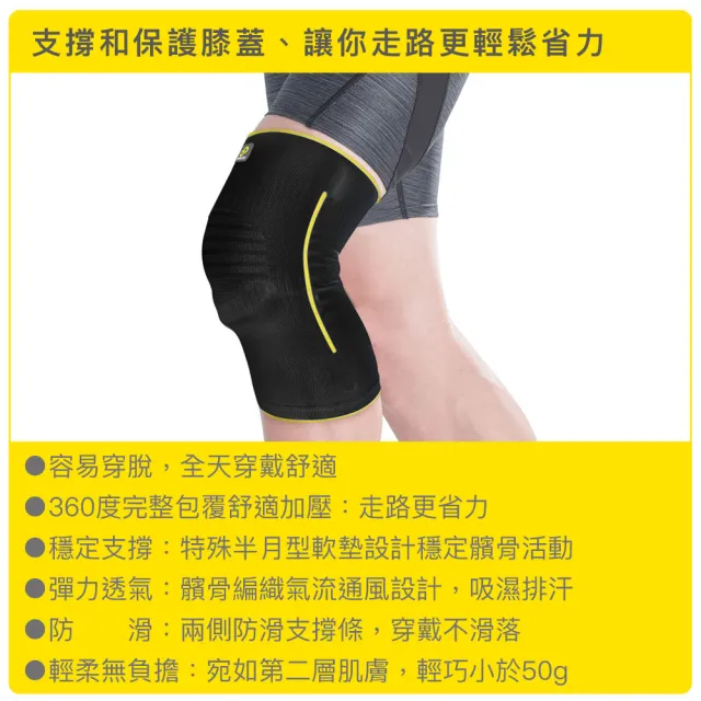 【Bracoo 奔酷】KE60 彈力透氣網紗套筒護膝(單件)