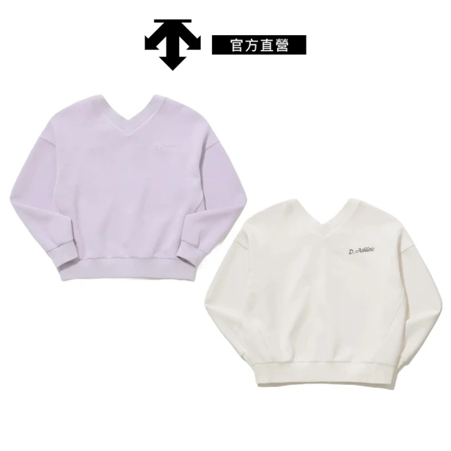 DESCENTE COTTONBLEND REVERSIBLE SWEAT SHIRTS 女士 運動衛衣(奶油白色/紫色)