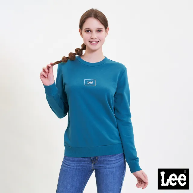 【Lee】女裝 長袖厚T / 長框 小LOGO 共2色 標準版型(LL220440429 / LL220440728)