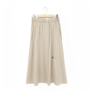 【Kinloch Anderson】金安德森女裝 百搭抽熟蝴蝶結不對稱造型顯瘦長裙(KA1364020 淺茶/黑)