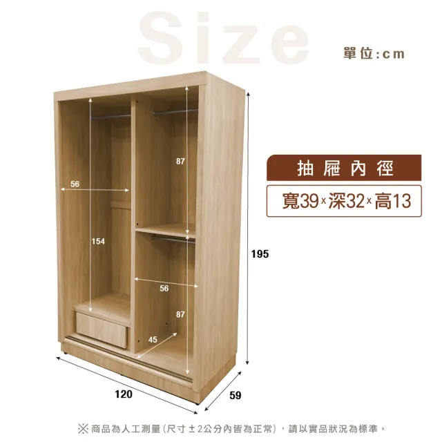 【IHouse】免組裝 台灣製4X7尺推門收納衣櫃(贈實木衣架*5)