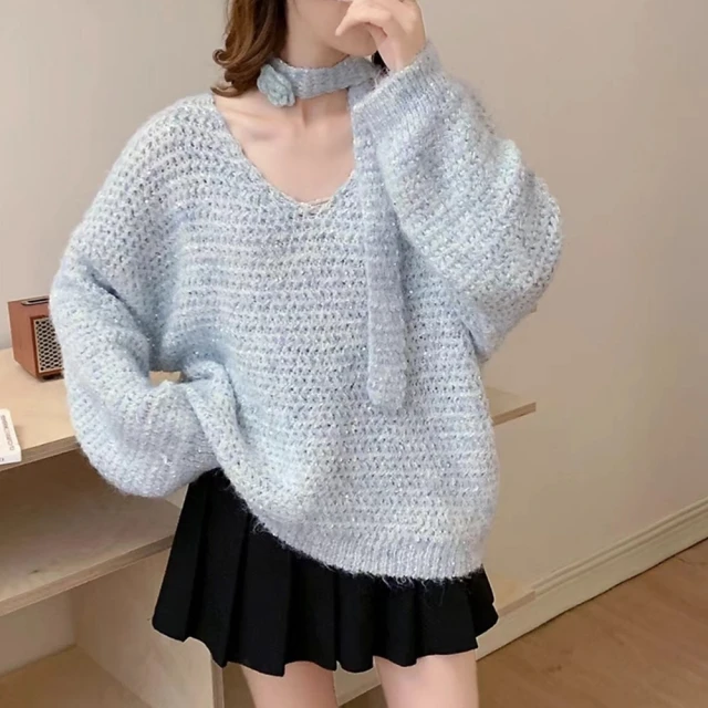 米蘭精品 洋裝長袖連身裙(氣質范大碼藏肉寬鬆秋季女裙子74j