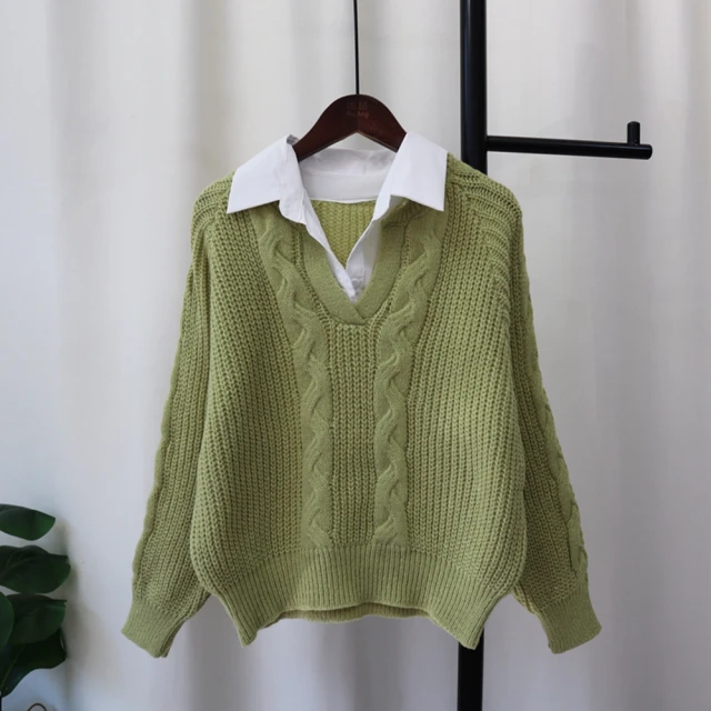 米蘭精品 洋裝長袖連身裙(洋氣設計感撞色荷葉邊收腰過膝赫本風