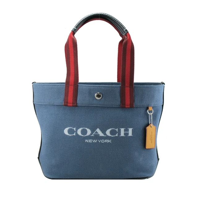 COACH 中型包-美型牛仔布側肩包(藍)