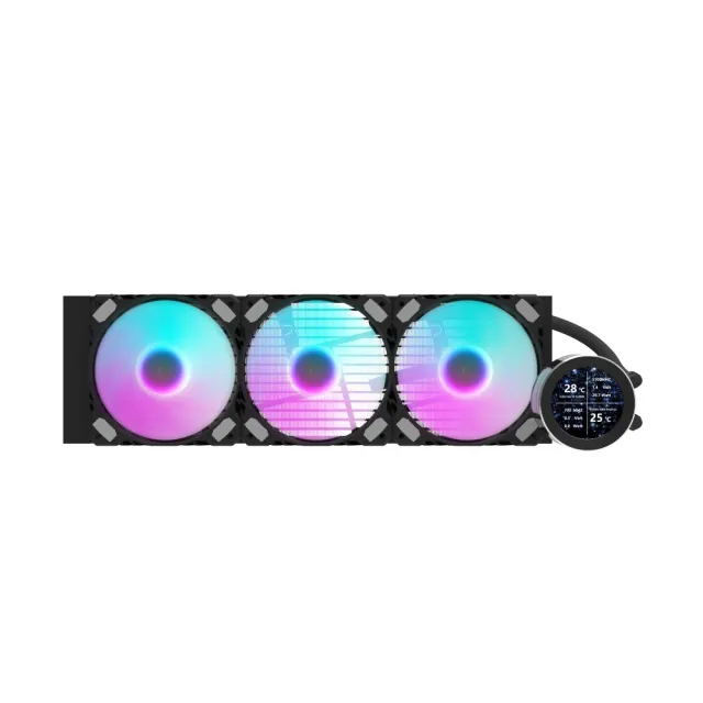 【darkFlash 大飛】大飛 Nebula DN360S LCD 一體式 水冷 CPU 散熱器-黑色(全新 2.1 吋 IPS 水冷頭顯示螢幕)