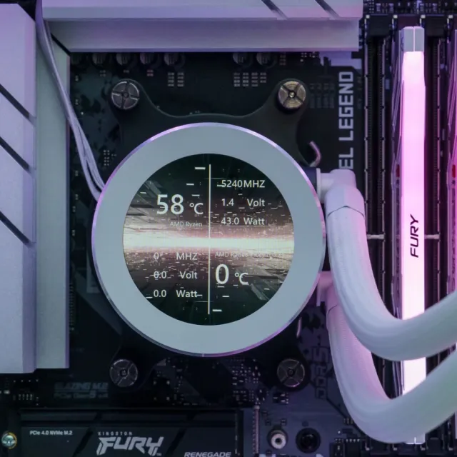 【darkFlash 大飛】大飛 Nebula DN360S LCD 一體式 水冷 CPU 散熱器-白色(全新 2.1 吋 IPS 水冷頭顯示螢幕)