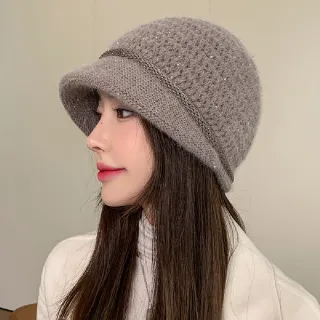 【Amirr 艾米爾】★兔毛針織保暖貝雷帽(休閒/舒適/保暖/貝雷帽)