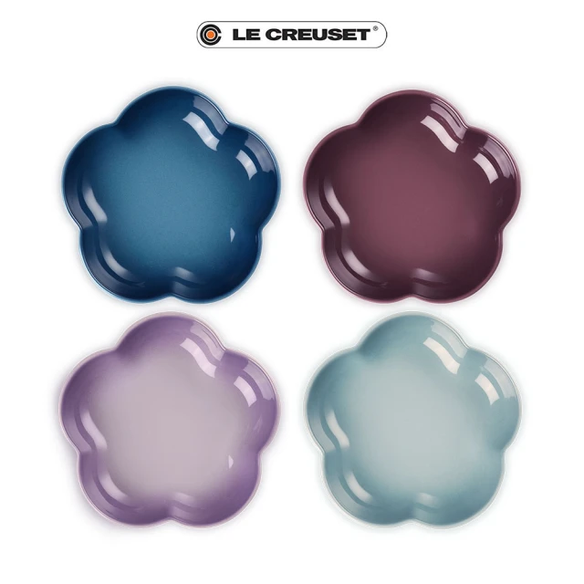 Le Creuset 瓷器花型盤-中(藍鈴紫/水手藍/無花果/海洋之花 4色選1)