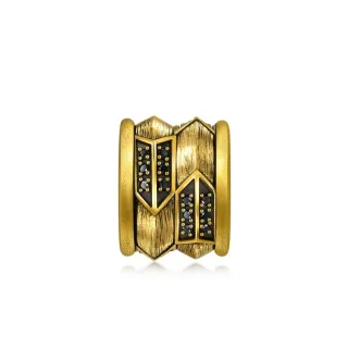 【點睛品】Charme XL 勇往無懼 黃金黑鑽石串珠