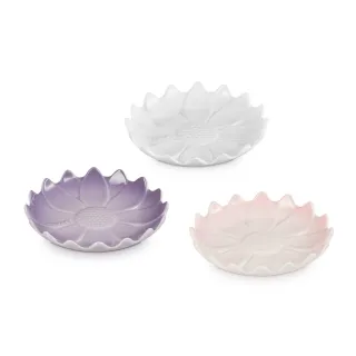【Le Creuset】瓷器向日葵鏟座盤14cm(藍鈴紫/貝殼粉/雪花白 3色選1)