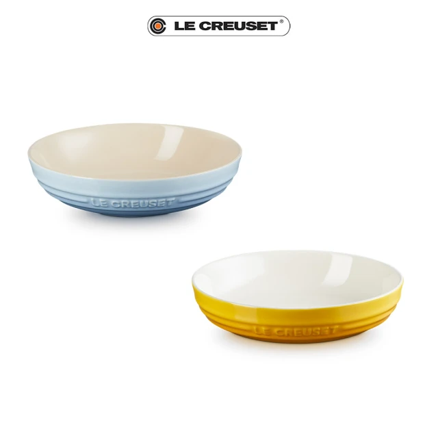 Le Creuset 瓷器深圓盤 20cm(杏桃黃/海岸藍)