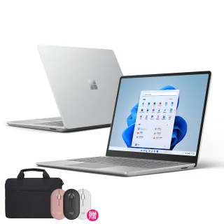 【Microsoft 微軟】無線滑鼠+包★12.4吋i5輕薄觸控筆電-白金(Surface Laptop Go2/i5-1135G7/8G/256G/W11)