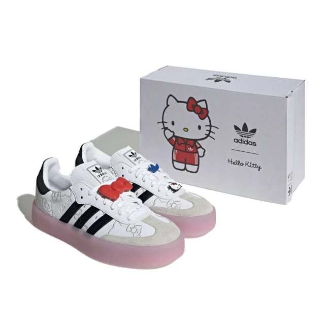 adidas 愛迪達 x Hello Kitty 休閒鞋 Sambae W 女鞋 白黑粉 聯名 德訓鞋 凱蒂貓 愛迪達 IG4450