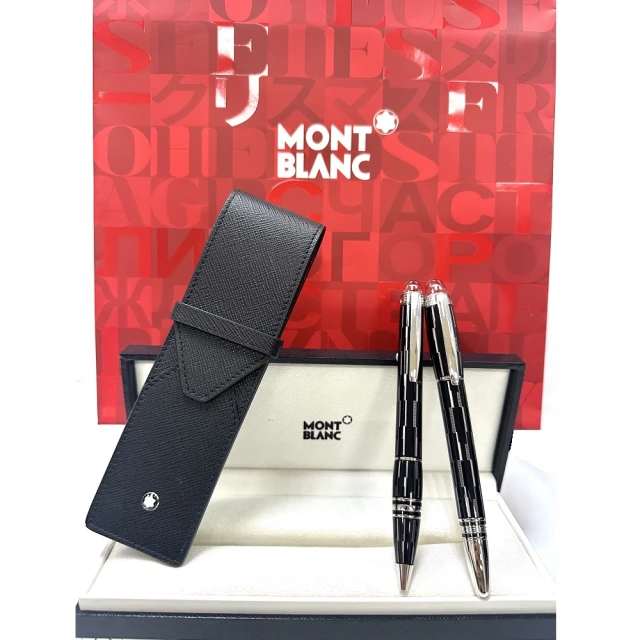 MONTBLANC 萬寶龍 STARWALKER 夜黑漂浮對筆組 贈專屬筆套(黑色)