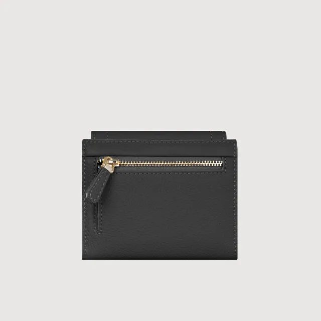 【BRAUN BUFFEL 德國小金牛】珍妮絲 8卡三折短夾-黑色(BF840-414-BK) 錢包送禮推薦