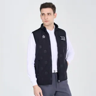 【Munsingwear】企鵝牌 男款黑色企鵝趣味可拆帽羽絨背心 MGUL6505