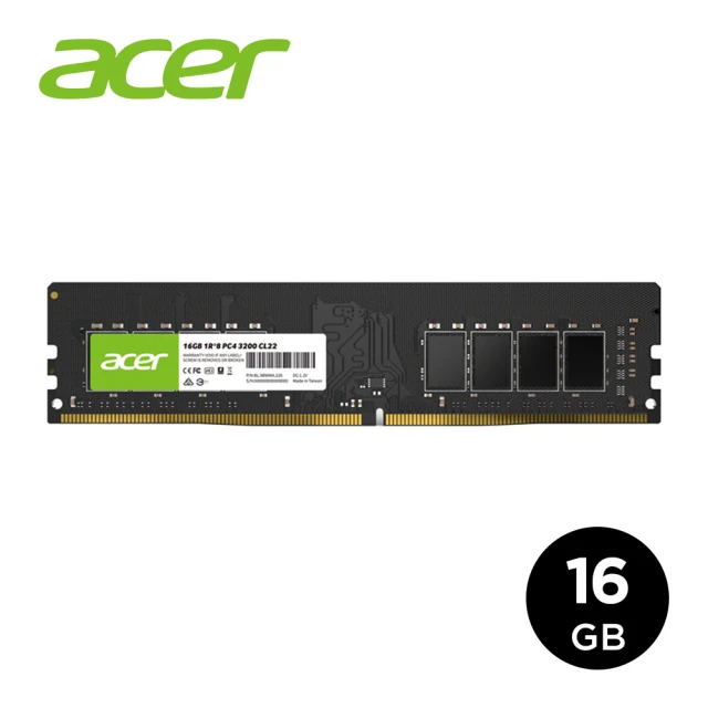 Acer 宏碁 DDR4 3200 16GB 桌上型記憶體(頻率:3200MHz)