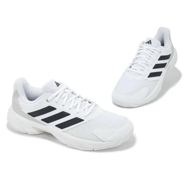 【adidas 愛迪達】網球鞋 CourtJam Control 3 M 男鞋 白 黑 運動鞋 愛迪達(IF7888)