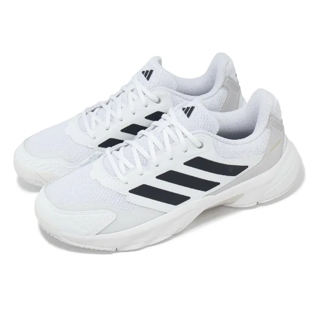 【adidas 愛迪達】網球鞋 CourtJam Control 3 M 男鞋 白 黑 運動鞋 愛迪達(IF7888)
