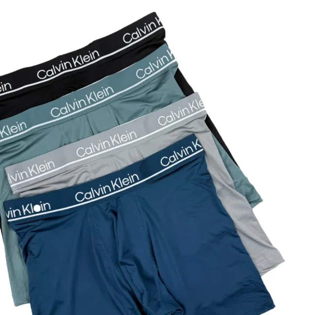 【Calvin Klein】CK  4件盒裝 極細纖維 長版 男內褲 吸濕排汗 四角褲 彈性 大尺碼 環保 送禮(1055)