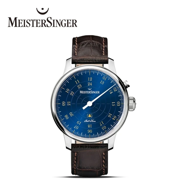 MeisterSinger 明斯特單指針 BHO918G Bell Hora 藍面金字鈴聲機械手錶(鈴聲錶 自動上鍊)