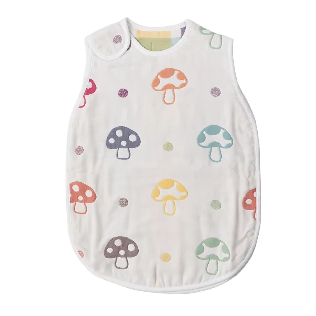 【Hoppetta】獨家禮袋組-六層紗蘑菇防踢背心防踢被-多款花色任選 0-3歲嬰童版+手帕(冬暖夏涼四季款)