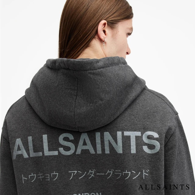 ALLSAINTS UNDERGROUND 寬鬆厚實長袖LOGO連帽衛衣 M034NB(寬鬆版型)