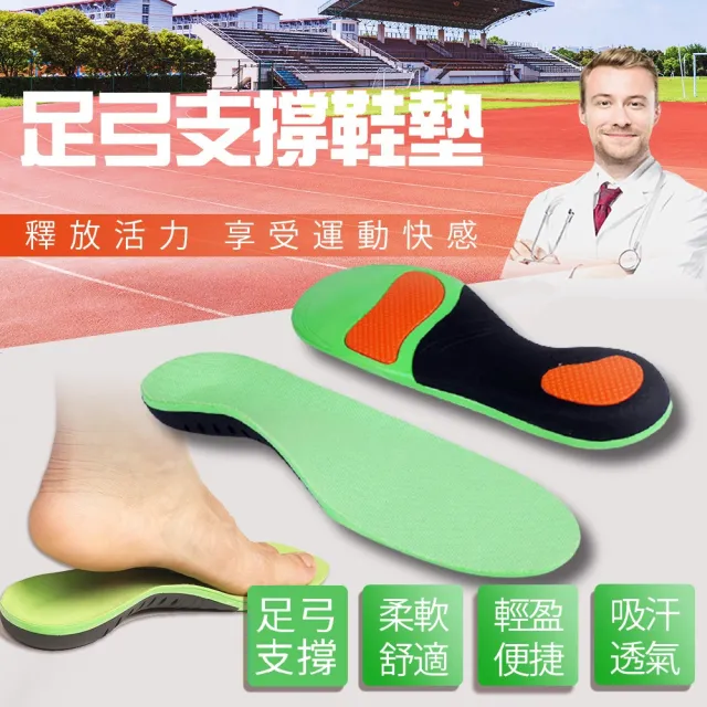 【東谷鞋廠】機能運動足弓鞋墊(減壓鞋墊 運動鞋墊 足底減壓筋膜 足弓鞋墊 高支撐足弓 扁平足 除臭鞋墊)