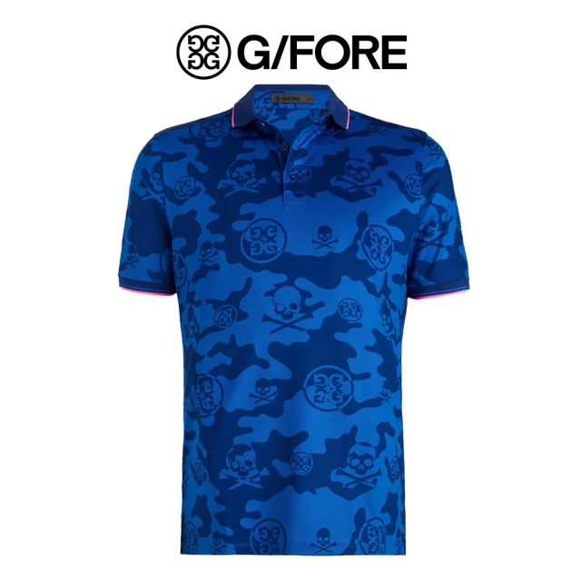 G/FORE CAMO COLLAR BANDED SLEEVE POLO 男士 短袖POLO衫 深藍色