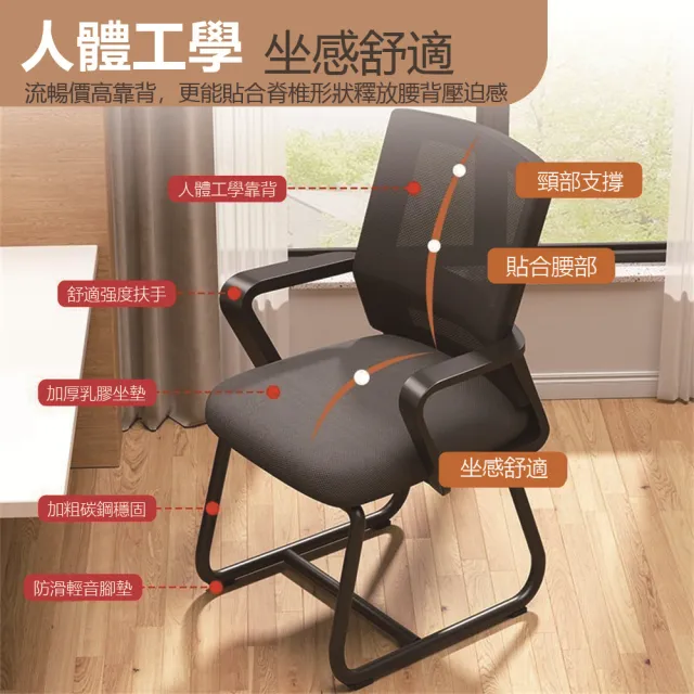 【匠俱】電腦椅 弓形椅(乳膠墊+3D頭枕 辦公椅 會議椅  電競椅  舒適久坐椅子 扶手椅 耐重椅)